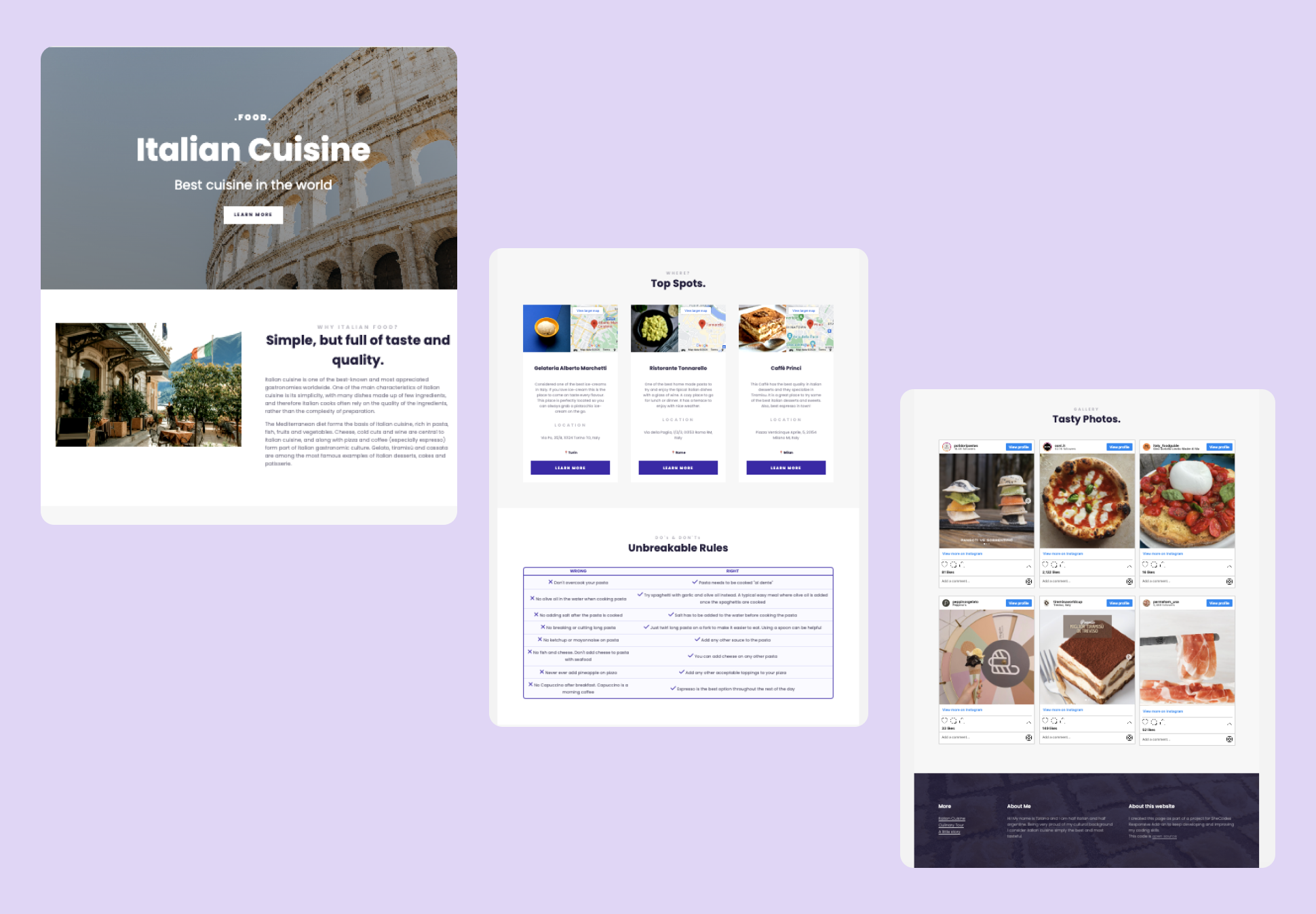 Italian Cuisine Website